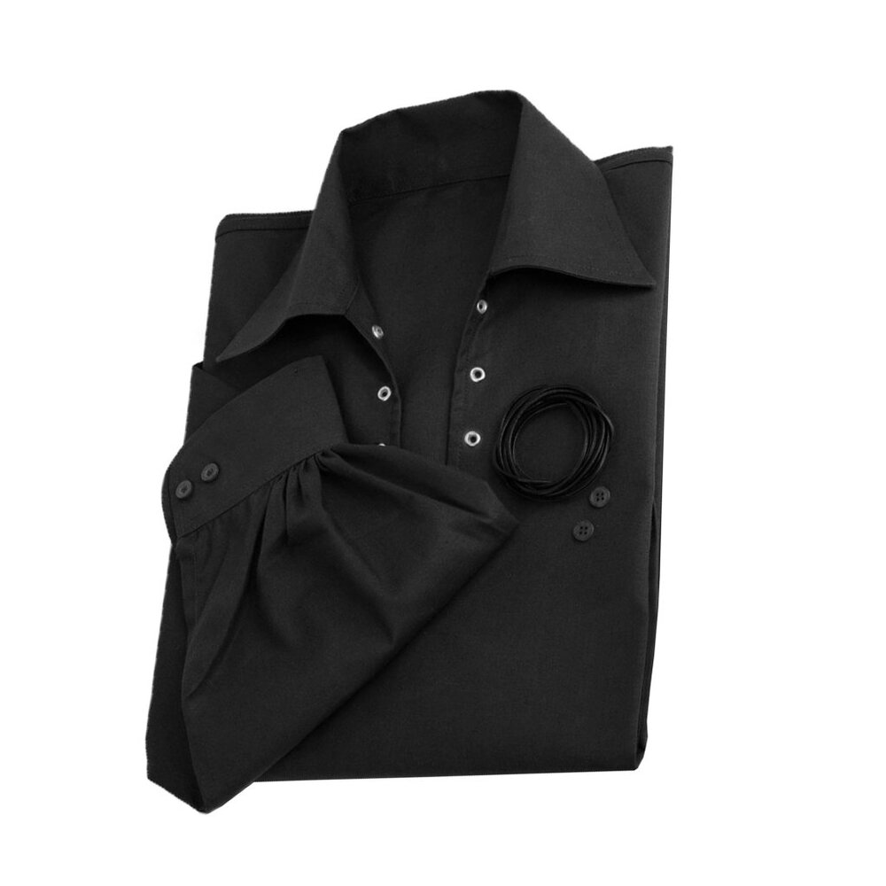 Men's Jacobite Shirt Black Ghillie Shirt Size Medium